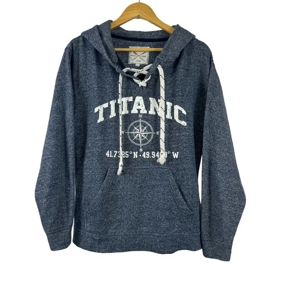 Vineyard Crew 90s Titanic Nautical Hoodie Small Unisex - Picture 2 of 12